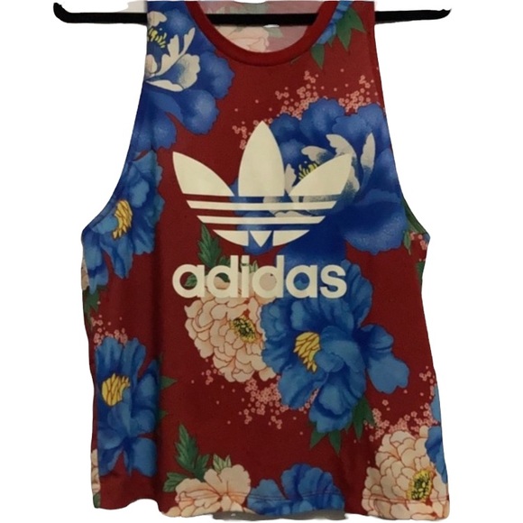 adidas Tops - Adidas Sleeveless Chita Floral Multicolour Red Tank Top in Size Small